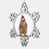 Christmas Squirrel Pewter Snowflake Ornament (Rechts)