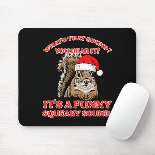 Christmas Squirrel Squeaky Sound Funny Xmas Men Wo Mousepad (Mit Mouse)