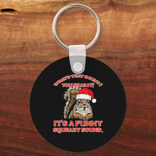 Christmas Squirrel Squeaky Sound Funny Xmas Men Wo Schlüsselanhänger (Vorderseite)