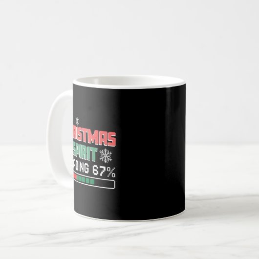 Christmas Srit Loading 67% Funny Six Seven 6 7 Chr Kaffeetasse (Vorderseite Links)