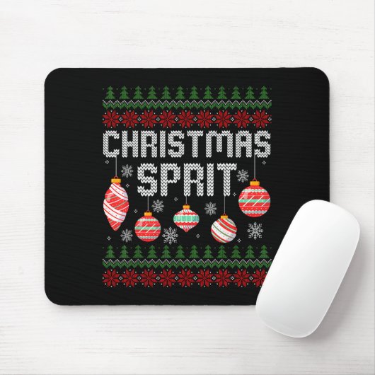 Christmas Srit Matching Funny Couples Ugly Sweater Mousepad (Mit Mouse)