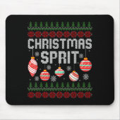 Christmas Srit Matching Funny Couples Ugly Sweater Mousepad (Vorne)