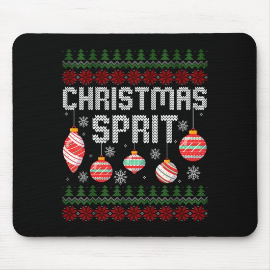 Christmas Srit Matching Funny Couples Ugly Sweater Mousepad (Vorne)