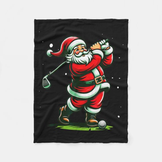 Christmas Srts, Santa Plays Golf Xmas Women Men &a Fleecedecke (Vorderseite)