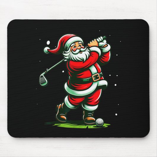 Christmas Srts, Santa Plays Golf Xmas Women Men &a Mousepad (Vorne)