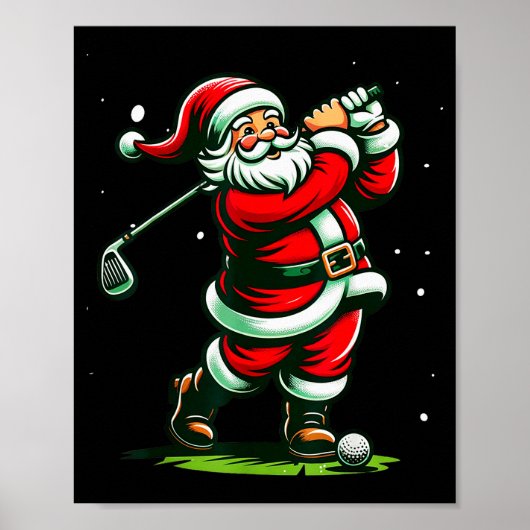 Christmas Srts, Santa Plays Golf Xmas Women Men &a Poster (Vorne)