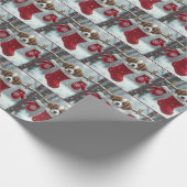 Christmas St. Bernard Welpe im Roten Strumpf Geschenkpapier (Ecke)