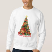 Christmas Stacked Gifts Tree Sweatshirt (Vorderseite)
