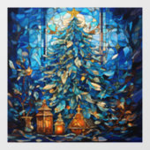 Christmas Stained Glass Window Cling Fensteraufkleber (Blatt)