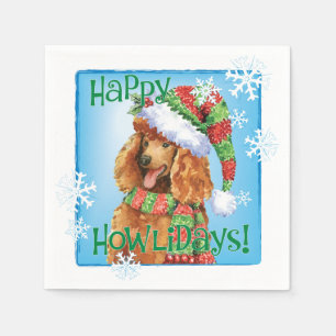 Christmas Standard Poodle Serviette