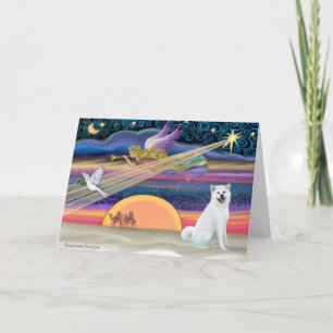 Christmas Star - Akita 1 (white) Feiertagskarte