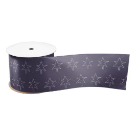 Christmas Star Indigo Blue Satinband