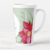 Christmas Star Poinsettia Wasserfarbe Handgemalt Milchtasse (Rechts)