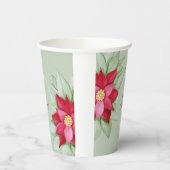 Christmas Star Poinsettia Wasserfarbe Handgemalt Pappbecher (Links)