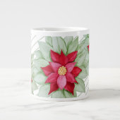 Christmas Star Poinsettia Watercolor Jumbo-Tasse (Vorderseite)