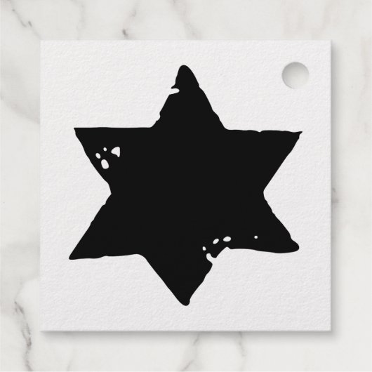 Christmas Star Potato Print Geschenkanhänger (Rückseite)