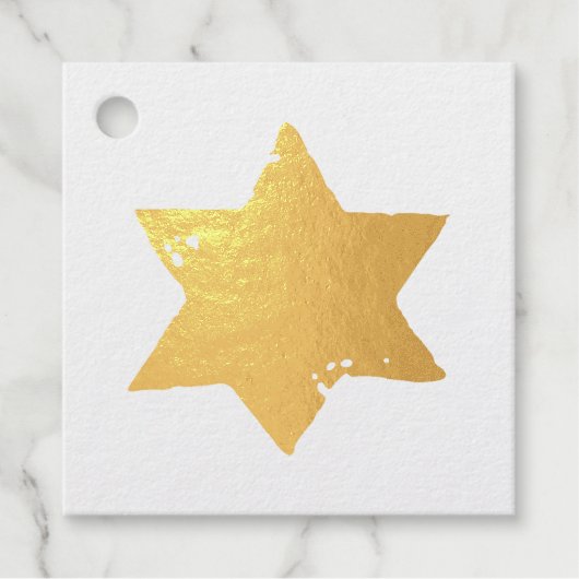 Christmas Star Potato Print Geschenkanhänger (Vorderseite)