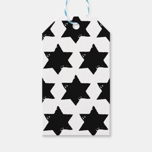 Christmas Star Potato Print Geschenkanhänger (Vorderseite)