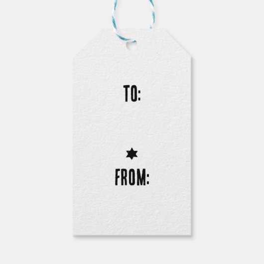 Christmas Star Potato Print Geschenkanhänger (Rückseite)