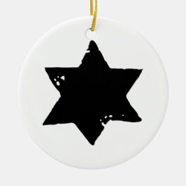 Christmas Star Potato Print Keramik Ornament
