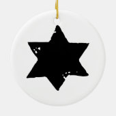 Christmas Star Potato Print Keramik Ornament (Hinten)