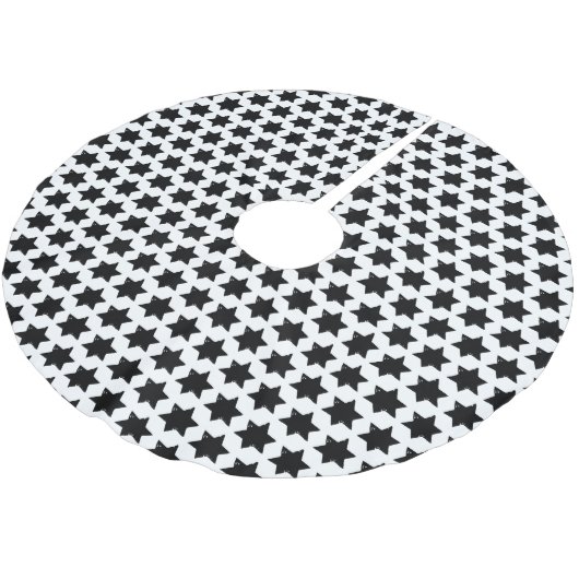 Christmas Star Potato Print Polyester Weihnachtsbaumdecke (Schrägansicht)