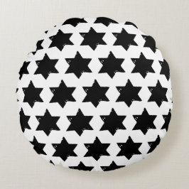 Christmas Star Potato Print Rundes Kissen