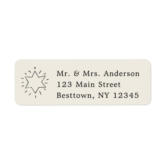 Christmas Star Simple Text  Return Address (Vorne)