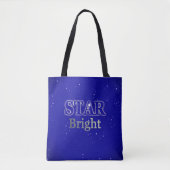Christmas Star Word Art Blue und Silver Tasche (Vorderseite)