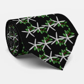 Christmas Starfish Black pattern tie Krawatte (Gerollt)