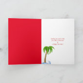 Christmas starfish with Santa hat Feiertagskarte (Innenseite)