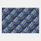Christmas Starry Night Van Gogh Cat Lover Geschenkpapier Set (Vorderseite 3)
