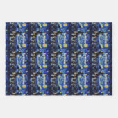 Christmas Starry Night Van Gogh Cat Lover Geschenkpapier Set (Vorderseite 2)