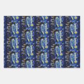 Christmas Starry Night Van Gogh Cat Lover Geschenkpapier Set (Vorderseite)