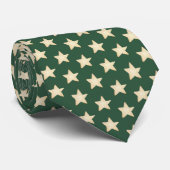 Christmas Stars Green Neck Tie Krawatte (Gerollt)
