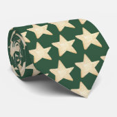 Christmas Stars Green Neck Tie Krawatte (Gerollt)