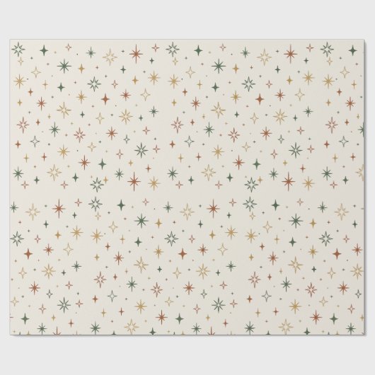 Christmas Stars & Sparkles Pattern Geschenkpapier (Flach)
