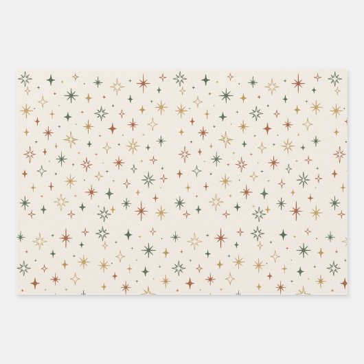 Christmas Stars & Sparkles Pattern Geschenkpapier Set (Vorderseite 3)