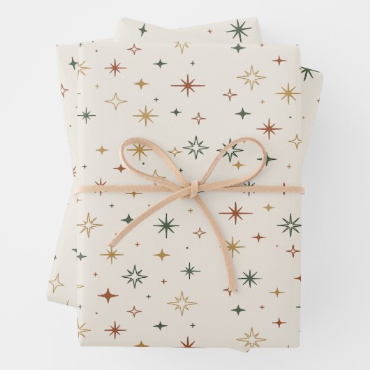 Christmas Stars & Sparkles Pattern Geschenkpapier Set (Beispiel)
