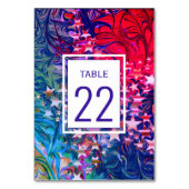 CHRISTMAS STARTET Abstrakter Winter Lila KUNSTSTOM Tischnummer (Rückseite)