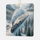 Christmas Steam Locomotive In a Mountain Valley Keramikornament (Links)