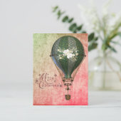 Christmas Steampunk Balloon Postkarte (Stehend Vorderseite)