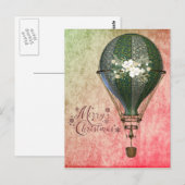 Christmas Steampunk Balloon Postkarte (Vorne/Hinten)