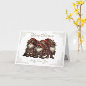 Christmas Steampunk Gnome Karte (Gelbe Blume)