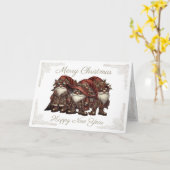 Christmas Steampunk Gnome Karte (Gelbe Blume)