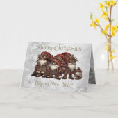 Christmas Steampunk Gnome Karte (Gelbe Blume)