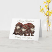 Christmas Steampunk Gnome Karte (Gelbe Blume)