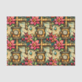 Christmas Steampunk Poinsettias BM4 Decoupage Seidenpapier (Vorderseite)