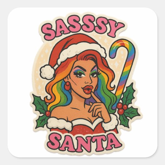 Christmas Sticker – Drag Queen Holiday Pride (Vorderseite)