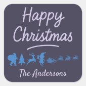 Christmas Sticker in blue silhouette  (Vorderseite)